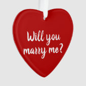 Heiraten Sie mir ein rotes Skript-Vorschlag Ornament (Vorderseite)