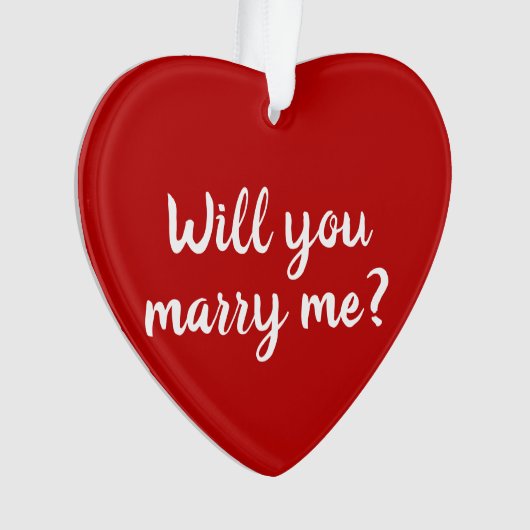 Heiraten Sie mir ein rotes Skript-Vorschlag Ornament (Vorderseite)
