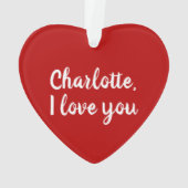 Heiraten Sie mir ein rotes Skript-Vorschlag Ornament (Rückseite)