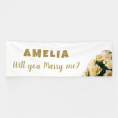 Heiraten Sie mir einen romantischen Yellow Rose-Vo Banner (Horizontal)