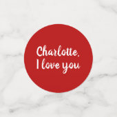 Heiraten Sie mir einen roten Vorschlag für benutze Konfetti (Klein Vorderseite)