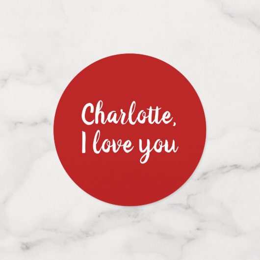 Heiraten Sie mir einen roten Vorschlag für benutze Konfetti (Klein Vorderseite)