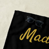 Heiraten Sie mir einen Vorschlag für Schwarz und G Strandtuch (Beispiel)