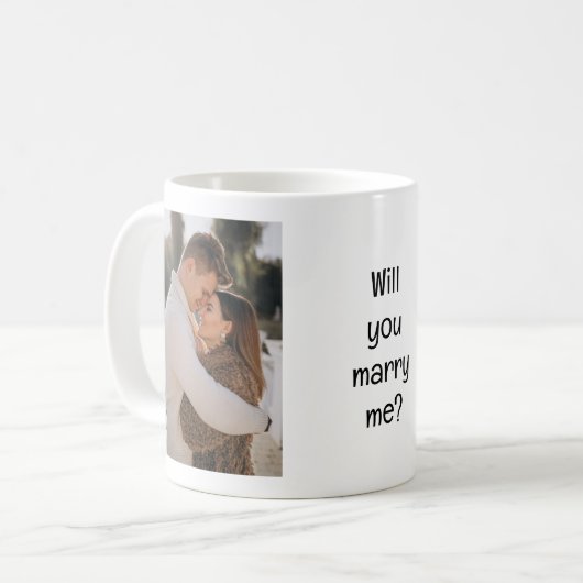 Heiraten Sie mir Foto Vorschlag Kaffeetasse (Vorderseite Links)