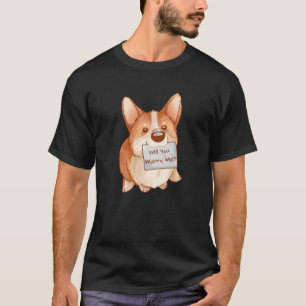 Heiraten Sie mir Hund Rasse Corgi Verlobung Ring T-Shirt
