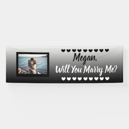 Heiraten Sie mir Individuelle Name und Foto Banner (Horizontal)