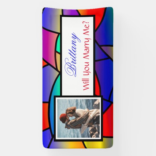 Heiraten Sie mir Individuelle Name Vorschlag Banne Banner (Vertikal)