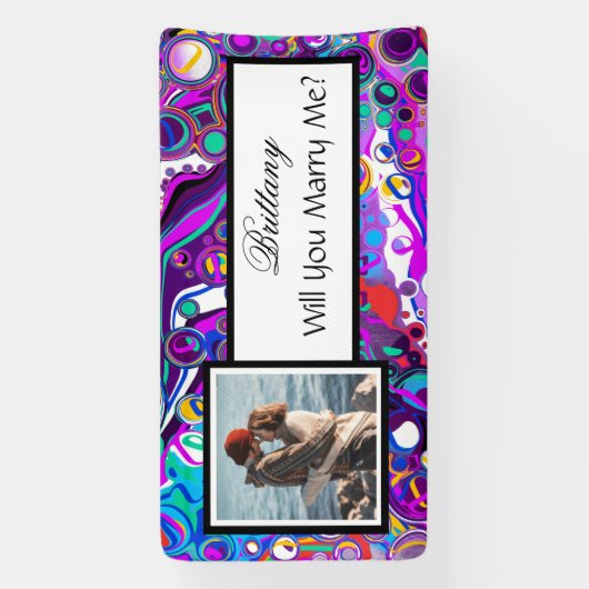 Heiraten Sie mir Individuelle Name Vorschlag Banner (Vertikal)