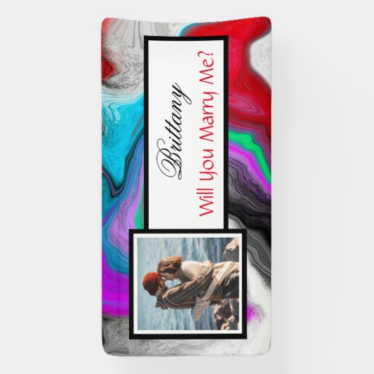 Heiraten Sie mir Individuelle Name Vorschlag Banner (Vertikal)