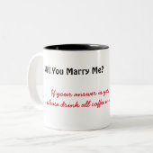 Heiraten Sie mir Kaffee Cup Zweifarbige Tasse (Vorderseite Links)