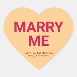 Heiraten Sie mir komisch niedliche Valentinstag-Un Herz-Aufkleber