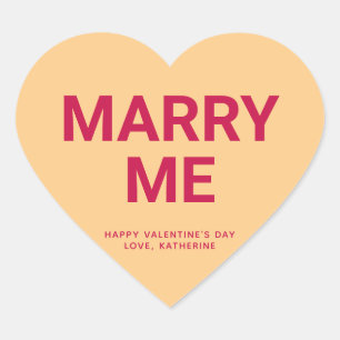 Heiraten Sie mir komisch niedliche Valentinstag-Un Herz-Aufkleber