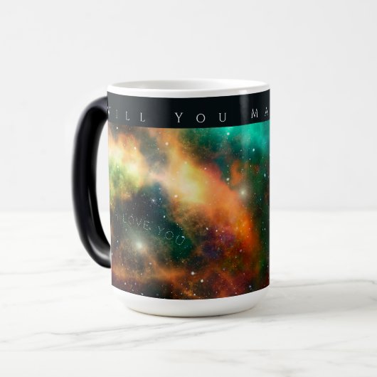 Heiraten Sie mir Konstellation in Liebe Verwandlungstasse (Vorderseite Links)