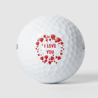 Heiraten Sie mir Liebe Sie Rotes Herz Vorschlag Golfball