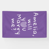 Heiraten Sie mir Lila romantischen Vorschlag Banner (Horizontal)