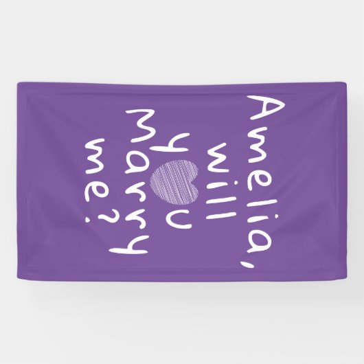Heiraten Sie mir Lila romantischen Vorschlag Banner (Horizontal)