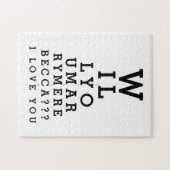 Heiraten Sie mir Optician Chart Custom Ehe Puzzle (Horizontal)