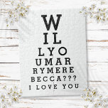 Heiraten Sie mir Optician Chart Custom Ehe Puzzle<br><div class="desc">Personalisieren Sie Ihren Heiratsantrag mit diesem lustigen,  einzigartigen und unvergesslichen Geschenk. Entwickelt von Thisisnotme©</div>