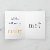 Heiraten Sie mir personalisierten, modernen Vorsch Karte (Innenseite)