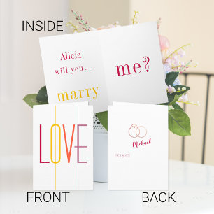 Heiraten Sie mir personalisierten, modernen Vorsch Karte