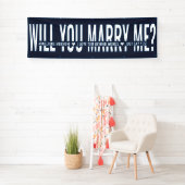 Heiraten Sie mir Personalisierten Vorschlag Blue W Banner (Insitu)