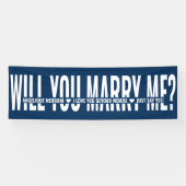Heiraten Sie mir Personalisierten Vorschlag Blue W Banner (Horizontal)