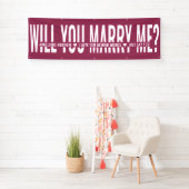 Heiraten Sie mir Personalisierten Vorschlag Rosa W Banner (Insitu)