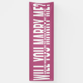 Heiraten Sie mir Personalisierten Vorschlag Rosa W Banner (Vertikal)