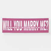 Heiraten Sie mir Personalisierten Vorschlag Rosa W Banner (Horizontal)
