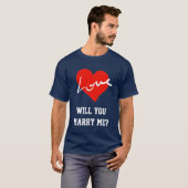 Heiraten Sie mir Red White & Blue Valentines Liebe T-Shirt (Vorne ganz)