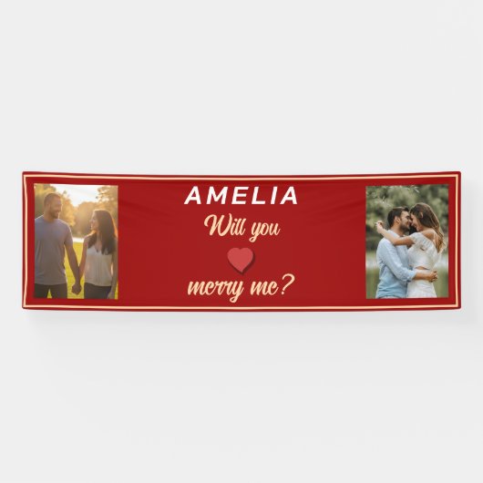 Heiraten Sie mir Romantischer Vorschlag 2 Foto Banner (Horizontal)