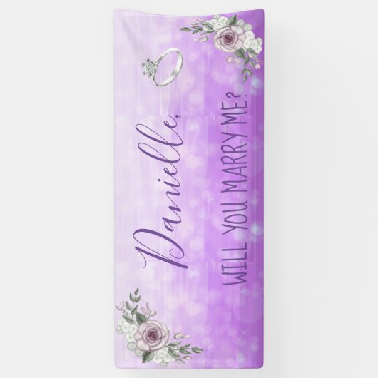 Heiraten Sie mir Romantischer Vorschlag Unterschre Banner (Vertikal)