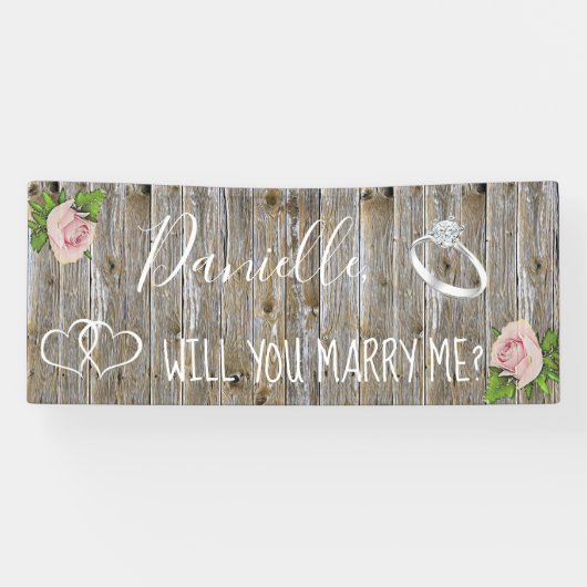 Heiraten Sie mir Romantischer Vorschlag Unterschre Banner (Horizontal)