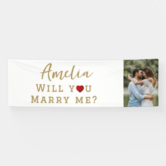 Heiraten Sie mir Romantisches Foto Banner (Horizontal)
