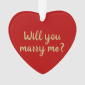 Heiraten Sie mir roten Vorschlag Weihnachten Ornament (Vorderseite)