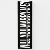 Heiraten Sie mir Schwarz-weißen Vorschlag Banner (Vertikal)