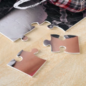 Heiraten Sie mir trendy Script & Custom Foto Puzzle (Seite)