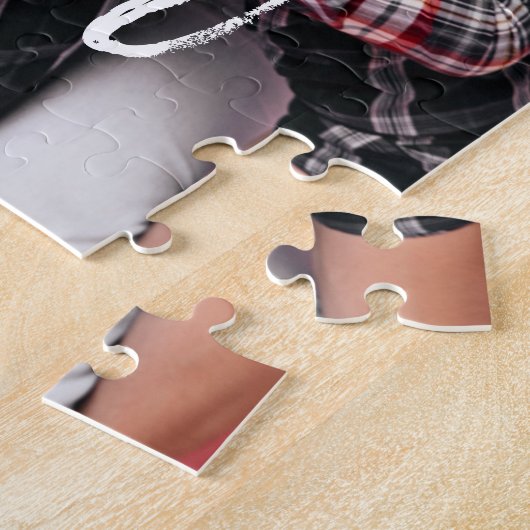 Heiraten Sie mir trendy Script & Custom Foto Puzzle (Seite)
