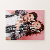 Heiraten Sie mir trendy Script & Custom Foto Puzzle (Horizontal)