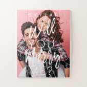 Heiraten Sie mir trendy Script & Custom Foto Puzzle (Vertikal)