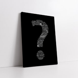 Heiraten Sie mir Typografie Schwarz-Weiß Leinwanddruck