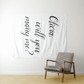 Heiraten Sie mir Verlobung Hintergrund-Band Wandteppich (Beispiel (Horizontal))