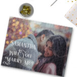 Heiraten Sie mir Vorschlag personalisieren Foto Puzzle<br><div class="desc">Dieses Design wurde durch digitale Kunst erstellt und kann personalisiert werden, indem Sie auf den Knopf Anpassen klicken und die Farbe ändern, einen Namen, Initialen oder Ihre Lieblingssprache hinzufügen. Kontaktieren Sie mich unter colorflowcreations@gmail.com , wenn Sie dieses Design für ein anderes Produkt haben möchten. Kaufen Sie meine originale abstrakte Acrylmalerei...</div>