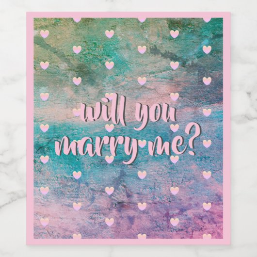 heiraten Sie mir Weinflaschen-Etiketten Weinetikett (Einzelnes Label)