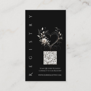 Heiraten von Registry-White-Blume mit Herz Visitenkarte