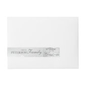 Heiraten Weihnachten Silver Text & Bokeh Hintergru Rundum-Adressaufkleber (Vorderseite)