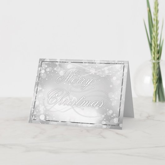 Heiraten Weihnachten Weißer Text & Bokeh Hintergru (Vorderseite)