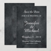 Heiratet bald Hochzeit Handgeschrieben Grau Klassi Save The Date (Vorne/Hinten)