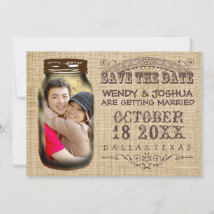 Heiratet bald Mason Jar Jute Rustikale Hochzeit Save The Date
