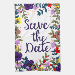 Heiratetag merken Vintage Floral Reef Geschirrtuch